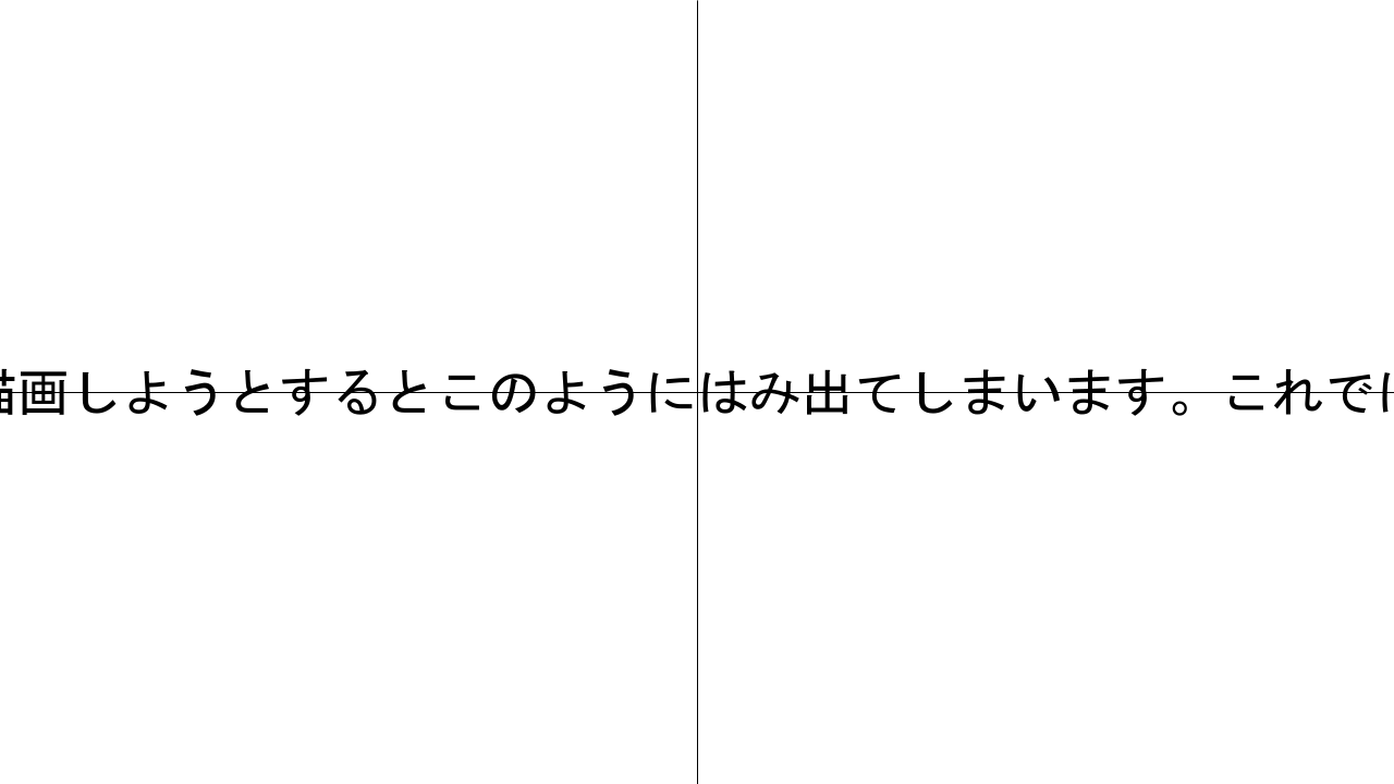 文章がはみ出ている